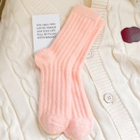shoppinggo/ショッピングゴー shoppinggo 冷えとり靴下 クルーソックス 暖かい ファーソックス かわいい レディースくつ下 socks ホワイト 黒白 可愛い カ/507609825