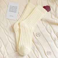 shoppinggo/ショッピングゴー shoppinggo 冷えとり靴下 クルーソックス 暖かい ファーソックス かわいい レディースくつ下 socks ホワイト 黒白 可愛い カ/507609825