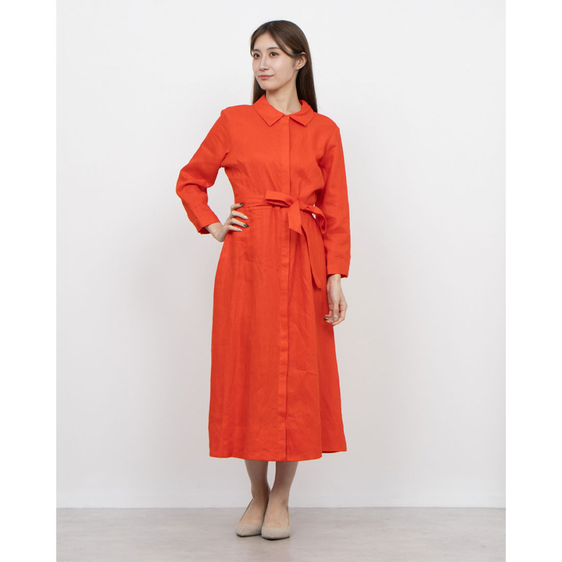 【Hobbs London】Carmen リネン ボタン ワンピース ドレス 茶 セール40%OFF】ホブズ HOBBS ARABELLE LINEN DRESS(507609887