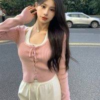 Zoe Jenko/ゾエ ジェンコ Zoe Jenko レイヤード風 リブニットトップス 10396/507610733
