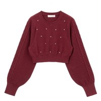 YUMETENBOU/ユメテンボウ 夢展望 ラインストーンドットショートニット/507612682