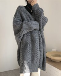 Lily of Valley/リリーオブバリー Lily of Valley ドルマンスリーブ ケーブル ニット コーディガン レディース カジュアル 暖か 上品 清楚/507616215