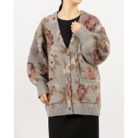 Ranan/ラナン RANAN フラワーフェザーVネックロングカーディ/506692942