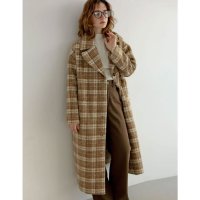 Re:EDIT/[2024－25 WINTER COLLECTION]起毛チェック柄ロングチェスターコート/507618952