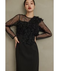 niana/ニアナ niana フリンジグリッターノットドレス 秋冬 結婚式 成人式 同窓会 ディナー デイリー パーティードレス オケージョンドレス お呼ばれワンピース/507618985