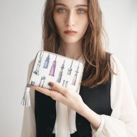 TOPKAPI/トプカピ TOPKAPI シュリンクレザー タッセル プリント ラウンド 二つ折り財布 / パスポート ケース/507471101