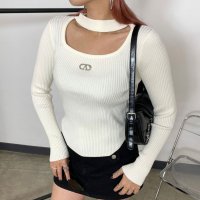 non-hedge/ノンヘッジ non－hedge シルバーロゴチョーカーリブニットトップス/507621595
