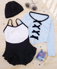 OSYAREVO/オシャレボ OSYAREVO 【ネット限定】キッズ トップス付き バイカラー ワンピース水着 【返品不可商品】/507622116