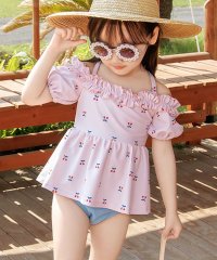 OSYAREVO/オシャレボ OSYAREVO 【ネット限定】キッズ オフショルダー パフスリーブ 水着 セットアップ 【返品不可商品】/507622117