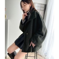 Classical Elf/クラシカルエルフ Classical Elf 温かふんわりエレガント。ボア素材スタンドネックポンチョジャケットコート/507625846