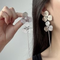 shoppinggo/ショッピングゴー shoppinggo 揺れるロングピアス はな レディース 揺れる ぶら下がり チェーンピアス パーティー プレゼント 女性 人気アクセサリー/507628398