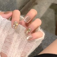 shoppinggo/ショッピングゴー shoppinggo ネイルチップ ショート きらきら シンプル つけ爪 アートチップ デコチップ ネイルアート オーバル ウエディン 【返品/507628400