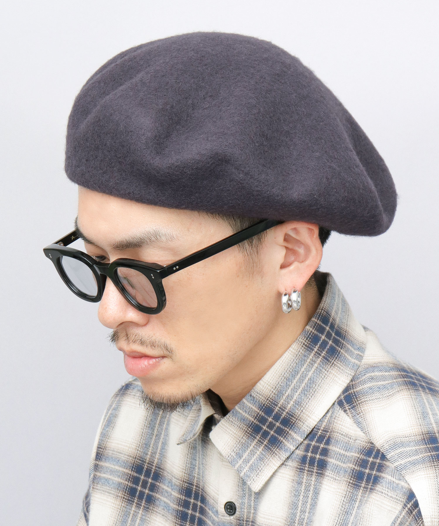ベーシックエンチ Basiquenti 大判 ウール ベレー帽