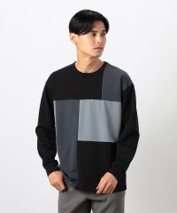 COMME CA ISM MENS/カラーブロック パッチワーク クルーネックＴシャツ/507595830