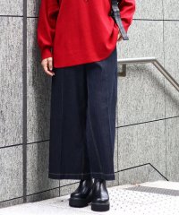 eur3/【大きいサイズ】ワイドデニムパンツ/507640422