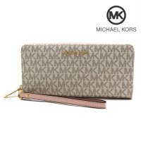 MICHAEL KORS/マイケルコース MICHAEL KORS マイケルコース 長財布 レディース MICHAEL KORS Wallet ラウンドファスナー シグネチャー バニラ /507641744