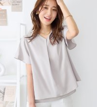 Alotta/シフォンレイヤードＶネックブラウス【新色追加】/507019251