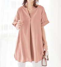 Alotta/スキッパーとろみブラウスチュニック【新色追加】/507034491