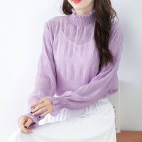 REAL STYLE/リアルスタイル REAL STYLE シアー ハイネック ブラウス 長袖 カットソー レイヤード UVケア 紫外線対策 可愛い セカンドスキン/507149685