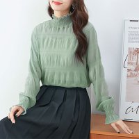 REAL STYLE/リアルスタイル REAL STYLE シアー ハイネック ブラウス 長袖 カットソー レイヤード UVケア 紫外線対策 可愛い セカンドスキン/507149685