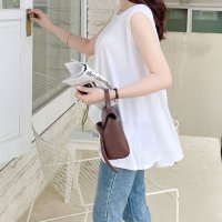 REAL STYLE/リアルスタイル REAL STYLE ノースリーブ タンクトップ カットソー フレア レイヤード ロング丈 体型カバー サラてろ ラウンドネック/507149876