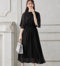 Alotta/【接触冷感】インナー付シャーリングシフォンワンピース/507160456