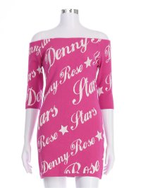 DENNY ROSE/DENNY ROSE／デニーローズ　DENNY ROSE Stars オフショルダー　ニットワンピース 　ロゴプリント/507371777