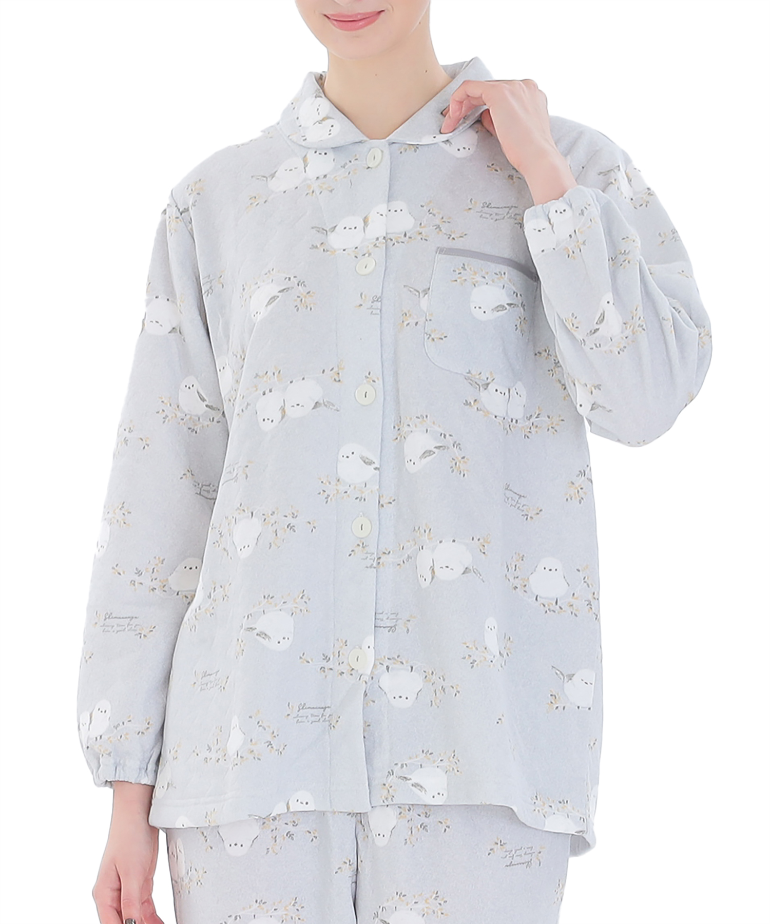 セール】ナルエー Narue 接結（綿入り）シマエナガシャツ