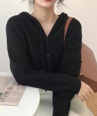 VIVIDLADY/ビビッドレディ VIVIDLADY ニットカーディガン レディース フード 韓国ファッション ニット セーター フード付き カーディガン カジュアル 秋冬コーデ/507645188