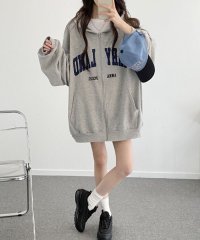 VIVIDLADY/ビビッドレディ VIVIDLADY 裏起毛 ジップアップパーカー パーカー 長袖 あったか レディース 韓国ファッション 冬服 スウェットアウター 大きめ FR/507645191