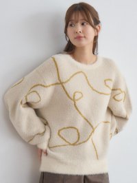 RETRO GIRL/レトロガール RETRO GIRL ニュアンス柄シャギーニット/507645209