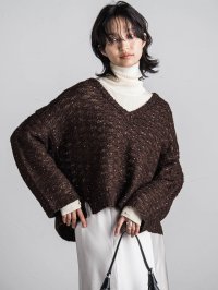 MAYSON GREY/メイソングレイ MAYSON GREY WEB スパンコールシャギーニットプルオーバー≪手洗い可能≫/507646357