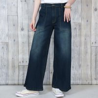 JUNGLE JALOPY/ジャングルジャロピー JUNGLE JALOPY デニムワイドベイカーパンツ ストレッチ 伸び 伸縮 美脚 デニム 春コーデ カジュアル フィット デニムパンツ/507646891