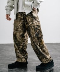 Rocky Monroe/ロッキーモンロー Rocky Monroe カーゴパンツ ワイド 総柄 メンズ レディース イージー リアルツリーカモ リラックス ゆったり ルーズ ツイル 裾/507646954