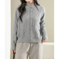 Lace Ladies/レースレディース Lace Ladies ラウンドネック ケーブル柄 長袖 ニット カーディガン/507700122