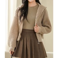 Lace Ladies/レースレディース Lace Ladies フロントジップ フーデット コンパクト ニット カーディガン/507700171