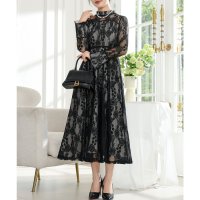 Lace Ladies/レースレディース Lace Ladies 総レース ビスチェ レイヤード ロング ワンピース/507700383