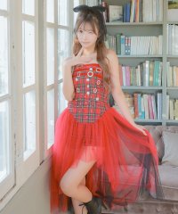 Tika/ティカ Tika サンタコス 2点set ベアタータンチェックジュエリービジューフィッシュテールシフォンフリルフレアスカートガーリーサンタコスプレドレス 【返品/507708401