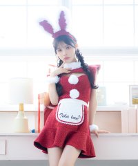 Tika/ティカ Tika サンタコス 4点set デコルテカットフリルスリーブツイードフレアスカートガーリーバニーメイドアニマルサンタコスプレ【返品不可商品】/507708402