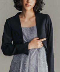 Flolia/フロリア Flolia ショート丈ノーカラージャケット ボレロ 結婚式 パーティー オケージョン お呼ばれ/507708446