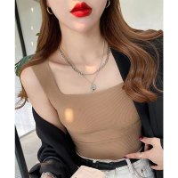 Girly Doll/ガーリードール Girly Doll カップ付きスクエアネックタンクトップ【韓国ファッション】/507708495