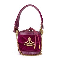 Vivienne Westwood/ヴィヴィアン ウエストウッド Vivienne Westwood ハンドバッグ キルティング ベルベット KITTY SMALL BUCKET BAG 4C03/507708535