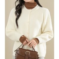 Lace Ladies/レースレディース Lace Ladies ソリッドカラー ラウンドネック 長袖 ニット カーディガン/507700123