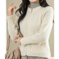 Lace Ladies/レースレディース Lace Ladies クルーネック ダブルジップ 長袖 リブ ニット カーディガン/507700133