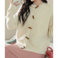 Lace Ladies/レースレディース Lace Ladies フロント ボタン フーデット ニット カーディガン/507700146
