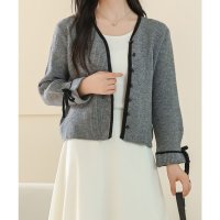 Lace Ladies/レースレディース Lace Ladies 袖リボン 配色ライン 長袖 ニット カーディガン/507700170