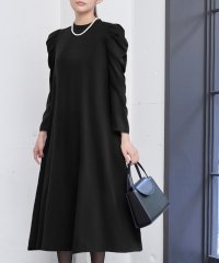 Flolia/フロリア Flolia 【喪服・礼服】ギャザーショルダーロングフレアワンピース ブラックフォーマル フォーマル セレモニー オケージョン 七五三/507708445