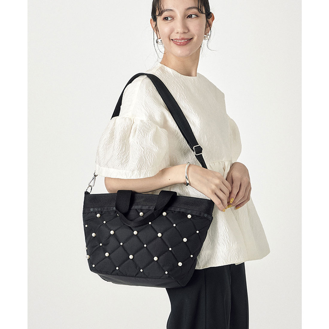 【LeSportsac】レスポートサック BUCKET TOTE W PEARLS2 2WAY レスポートサック LeSportsac BUCKET TOTE W PEARLS2(507711743