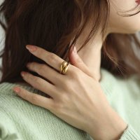 Sawa a la mode/サワアラモード Sawa a la mode サイズ調節できるニュアンスゴールドリング/507713399