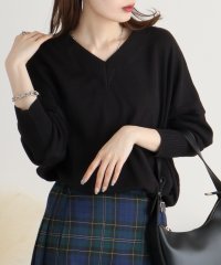 atONE/アットワン atONE Vネックリブドルマンセーター/507713428